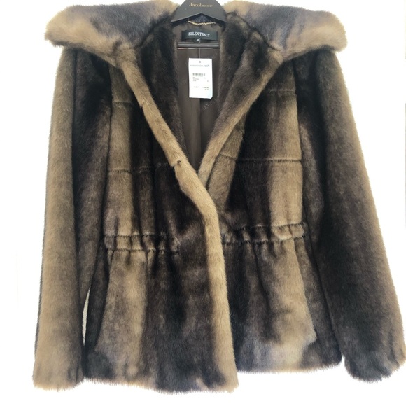 Faux mink Ellen Tracy drawstring waist jacket. - Picture 7 of 7